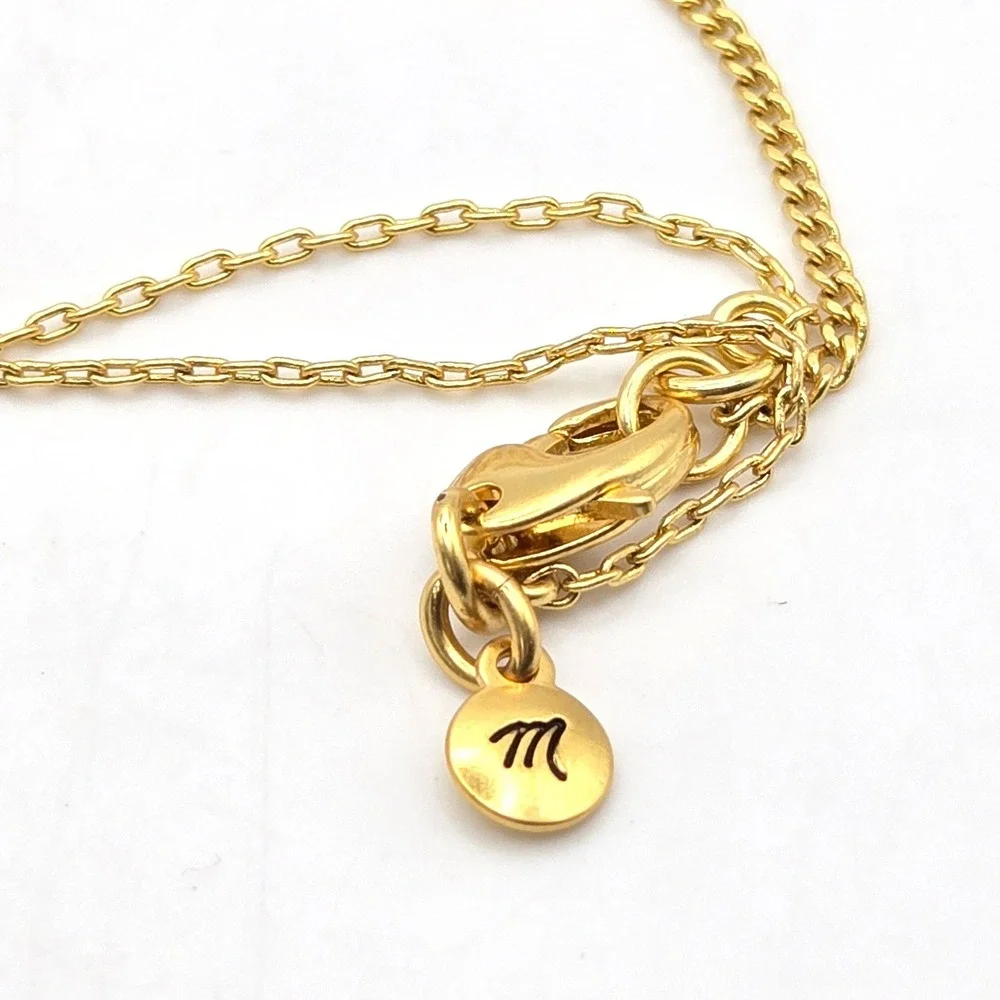 Madewell‎ Zodiac Collection Leo Lion Pendant Necklace Gold Tone Orange - Picture 5 of 7
